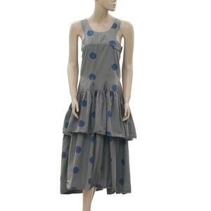 Ewa I Walla Polka Dot Printed Tank Midi Dress Tiered Cotton Sleeveless S 283085